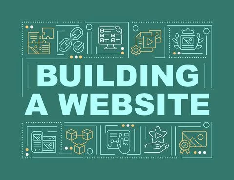 Making website word concepts dark green banner Stock Illustration