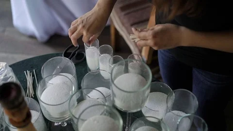 Making white candles Video stock 97228852