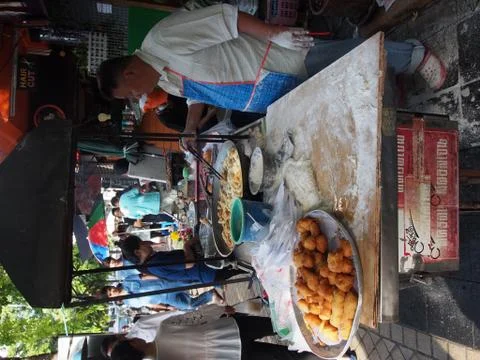 The Making of  White Sponge Cake, Pa Tong Go , Oil Pastry from Bangkok Mornin Foto stock