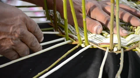 Making wicker basket 2 Stock Footage 23912173