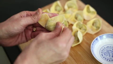 Making Wontons Stock Footage 233001841