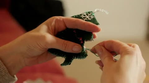 Making Xmas decorations Video stock 12733253