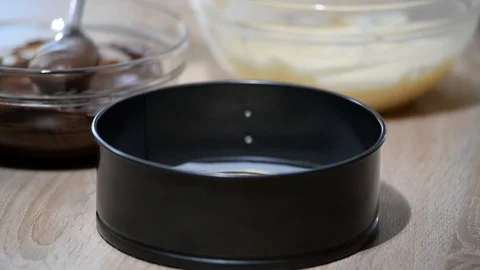 Making Zebra cake. Home baking. Video stock 104246998
