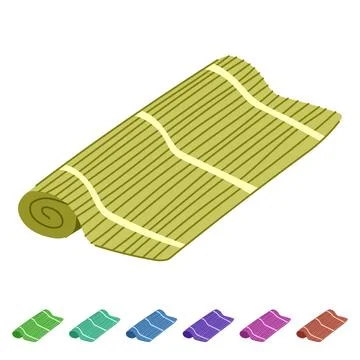 Makisu sushi rolling mat vector cartoon graphic Stock Illustration