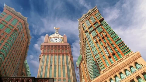 Makkah Clock Tower Surrounded by Abraj Al Bait Buildings Stock Footage 289462190