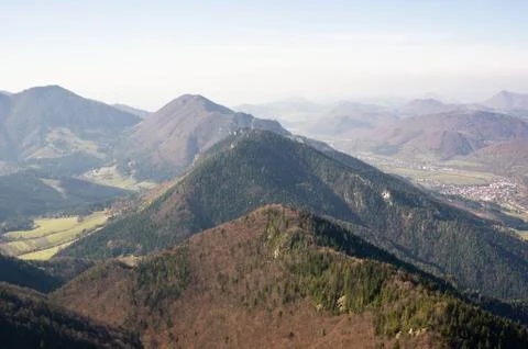 Mala Fatra mountain range, view from Maly Rozsutec mountain, Slovakia Stock Photos