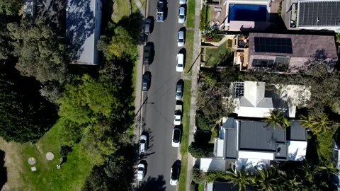 Malabar Beach Bay Street Looking Down Following Cars Stock-Footage 341779731