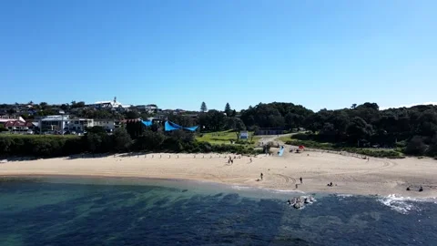 Malabar Beach Flyover Looking At City Stock-Footage 341779469
