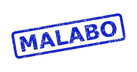 MALABO Seal with Grunge Surface and Rounded Rectangle Frame Stock Illustration