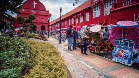 Malacca Red Square, Time Lapse Stock-Footage 46206063