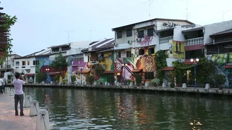 Malacca Riveк quay in Malacca Vídeos de archivo 49363128