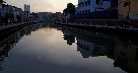 Malacca Riverside during sunrise Video stock 100732927