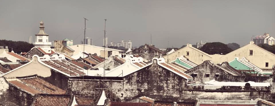 Malacca  rooftops 스톡 사진