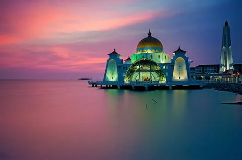Malacca Strait Mosque Stock Photos
