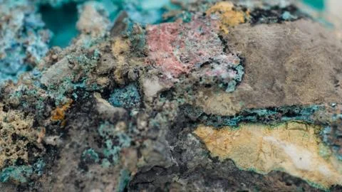 Malachite with azurite Stock Photos