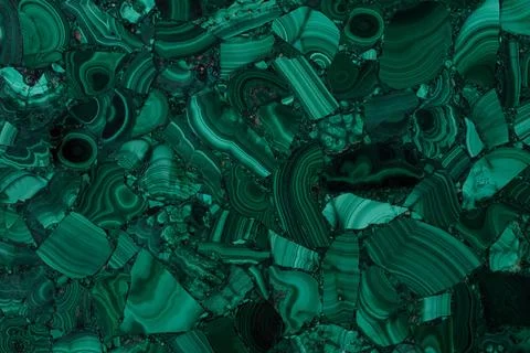 Malachite stone texture, background in contrast green color for unique design. Stock Photos