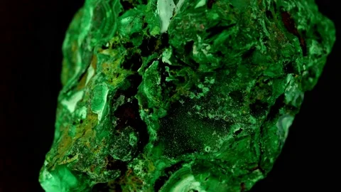 Malachite on turn table Stock Footage 145363425