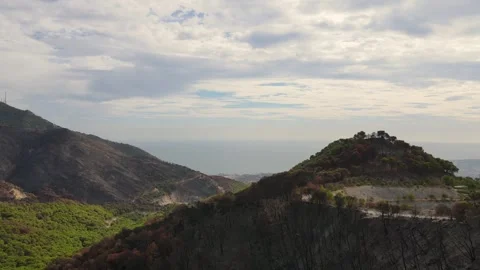 Malaga 01 - mountains burned forest 04 Video stock 255050774