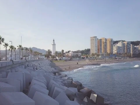 Malaga beach 스톡 동영상 82185521