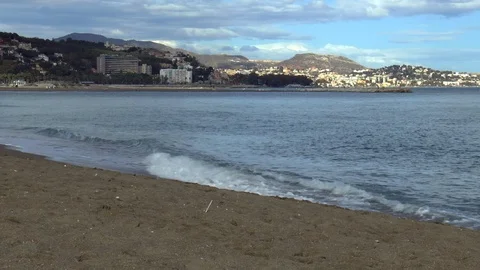 Malaga beach in Spain Stock Footage 130084698