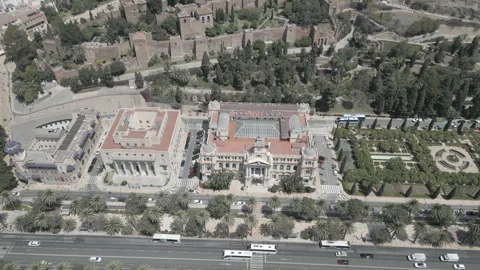 Malaga castle profile shot Stock Footage 277755589