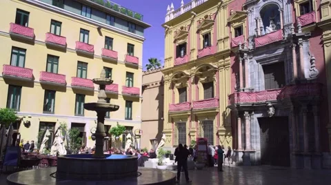 Malaga Cathedral View Stock Footage 57521213