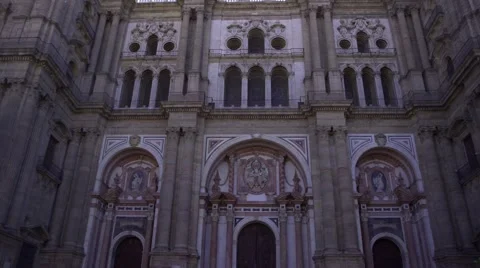 Malaga Cathedral View Stock Footage 57525312