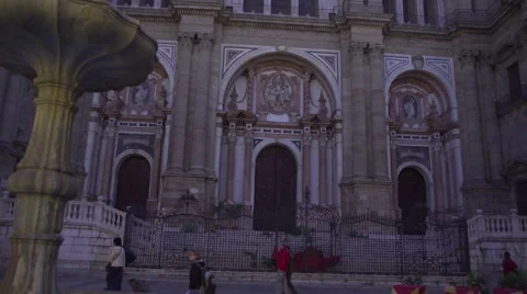 Malaga Cathedral View Stock Footage 57525391