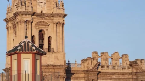 Malaga Cathedral View Stock Footage 57530486