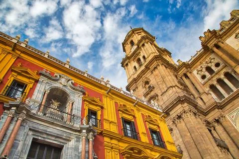 Malaga Central Cathedral Stock Photos