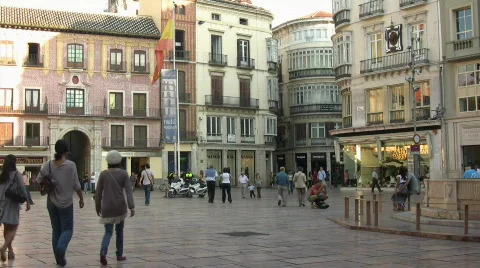 Malaga Central Square Stock-Footage 634427