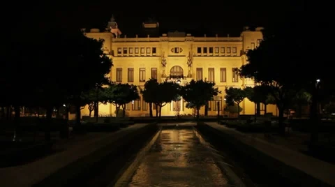 Malaga City Hall 库存影片 7994607