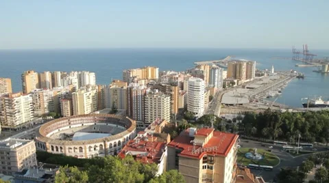 Malaga Cityscape 库存影片 8506062