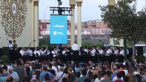 Málaga Fair begins with speech, lights in Spain, Málaga, ES - 16 Aug 2026 Stock Footage 342371182