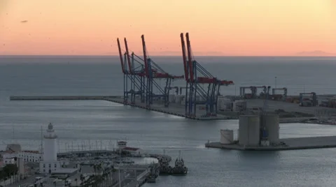 Malaga Harbor 库存影片 28177834