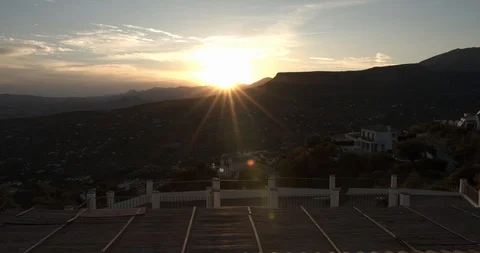 Malaga mountain sunset from villa Video stock 119023739