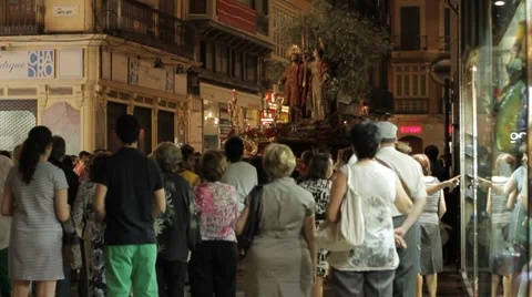 Malaga Religious Procession 库存影片 7986120