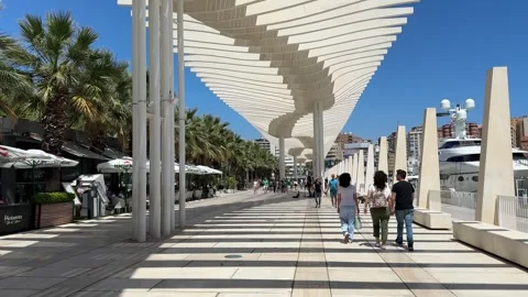 Malaga, Spain - 05 20 2025: Exploring Malaga streets Stock Footage 320476589
