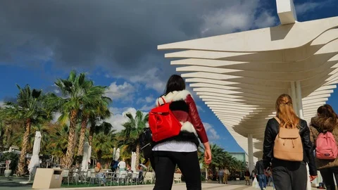 Malaga, Spain. Circa May 2018. "Palmeral de las sorpresas". an architectural 스톡 동영상 89812025