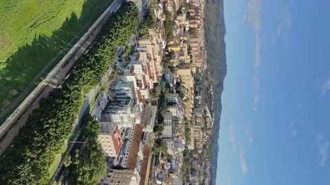 MÁLAGA, SPAIN - DECEMBER 31, 2024: Aerial view of Rosaleda neighborhood Stock Footage 301005295