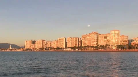 Malaga at Sunrise 库存影片 22690068