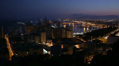 Malaga at Twilight 스톡 동영상 28363673