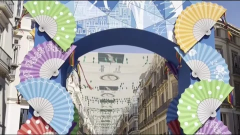 Málaga's annual fair enters final weekend as summer festivities continue, Spain, Stock Footage 342974105