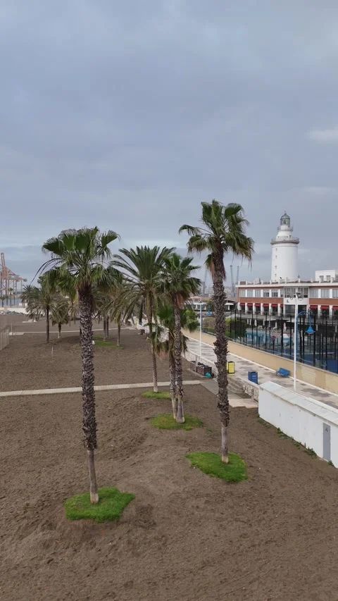 Malaga's central beach Stock Footage 324870325