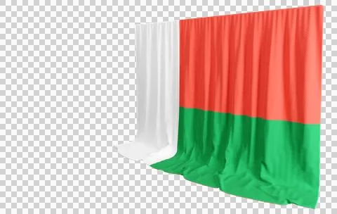 Malagasy Flag Curtain in 3D Rendering Madagascar's Cultural Diversity Illustrazione stock