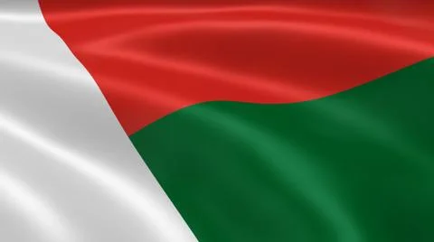 Malagasy flag in the wind 写真素材