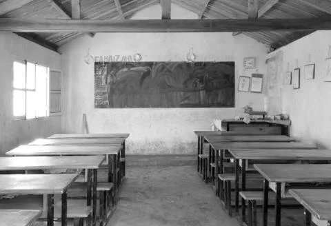 Malagasy school, empty classroom Stock Photos