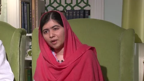 Malala Yousafzai after receiving Nobel Peace Price Stock Footage