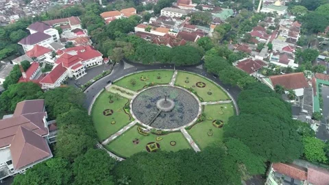 Malang, East Java Indonesia, Aerial View of Malang City Hall (Balai Kota Video stock 219529435