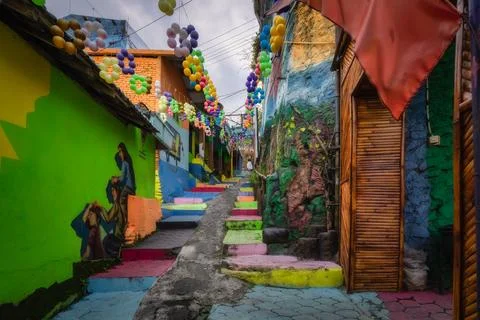 Malang, Java, Indonesia, 2 Oct 2024 A delightful and enchanting alleyway, bea Stock Photos